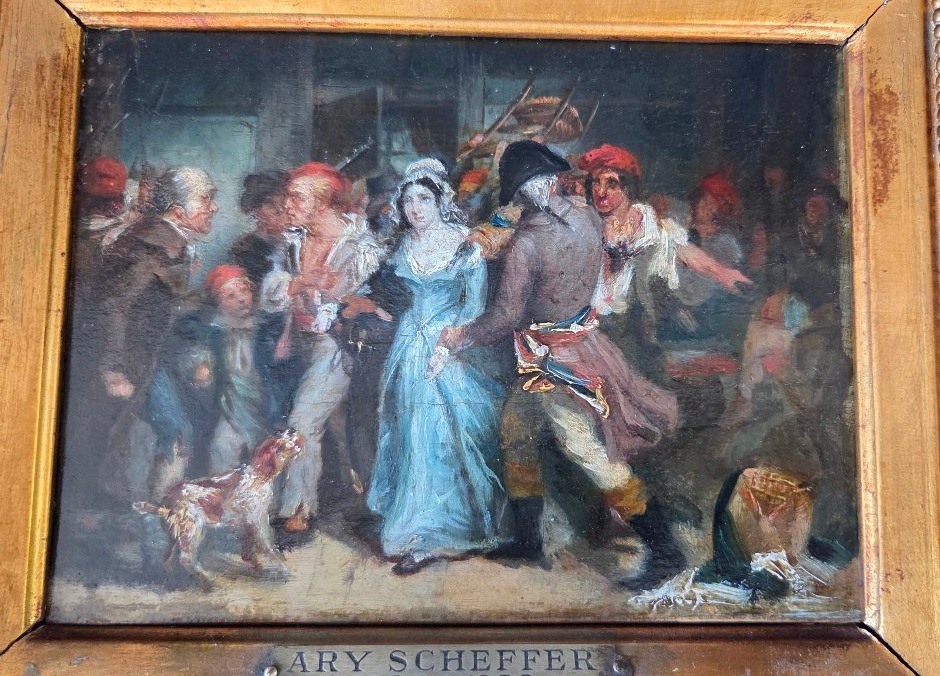 Oil On Wood: "the Arrest Of Charlotte Corday" By Ary Scheffer, In A Frame-photo-2