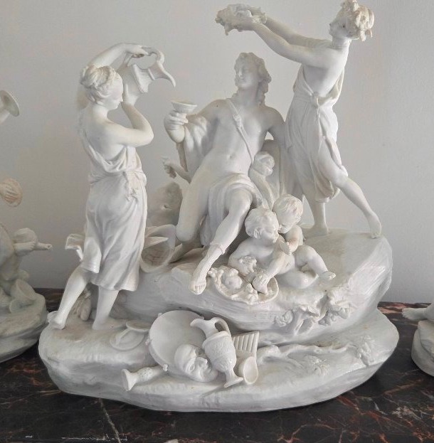 A 3-piece Bacchus Set, "biscuit" Glaze, Sèvres, 19th Century -photo-3
