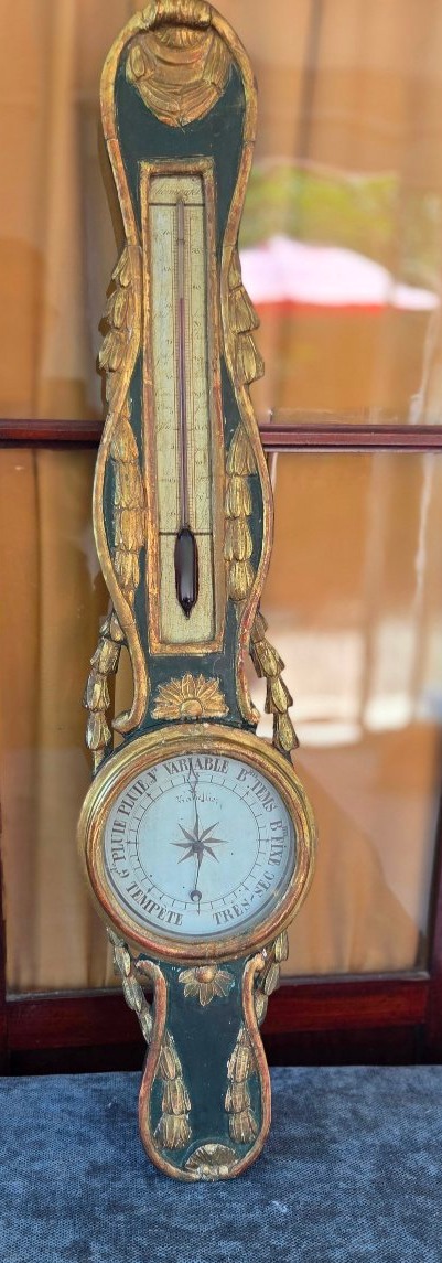 Baromètre  bois laqué  et doré  époque  Louis XVI  XVIII e-photo-6