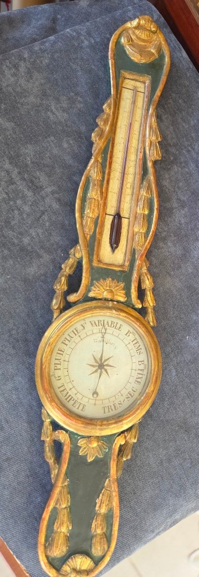 Baromètre  bois laqué  et doré  époque  Louis XVI  XVIII e-photo-7