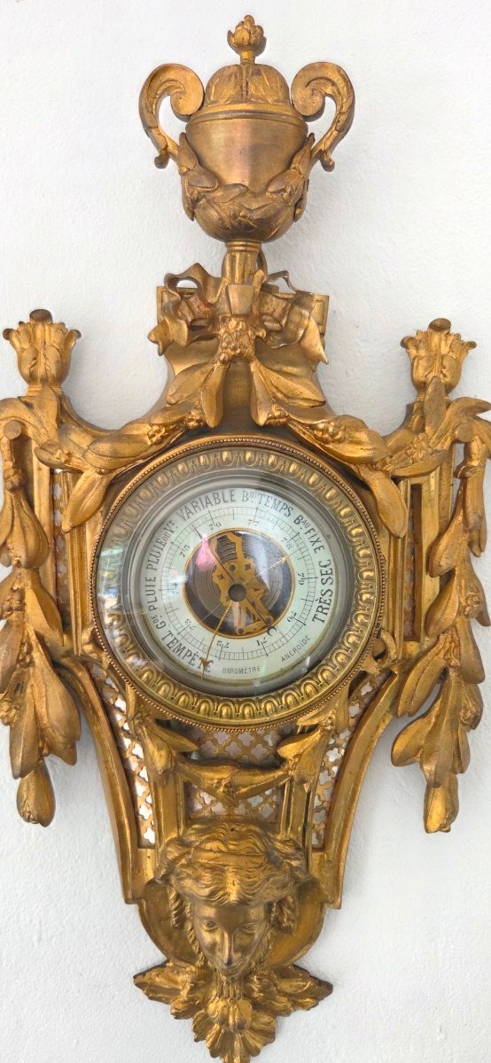 Large Barometer, Gilded Bronze, Napoleon III Period, 19th Century