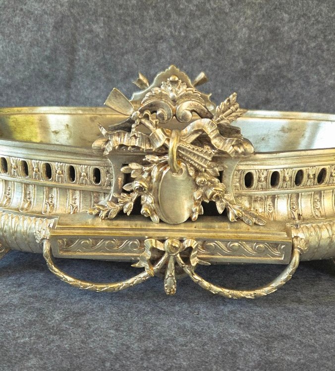 19th-century Silver-bronze Planter Centerpiece -photo-2