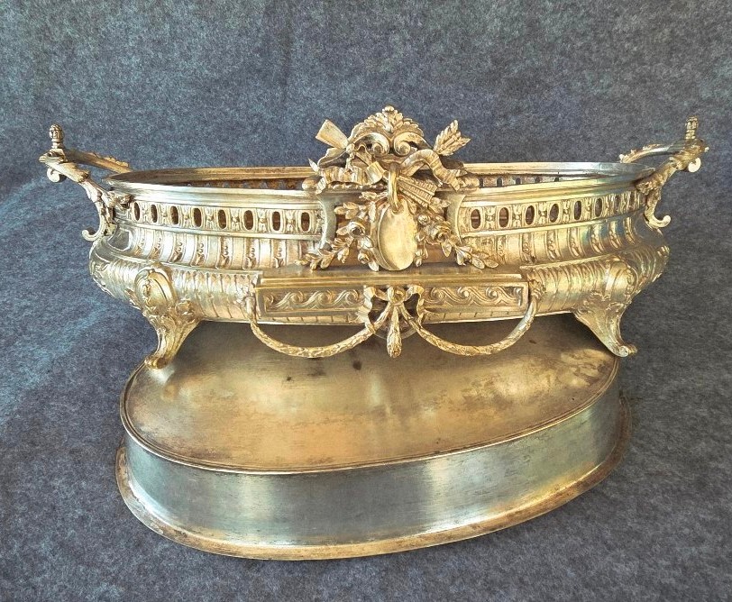 19th-century Silver-bronze Planter Centerpiece -photo-2