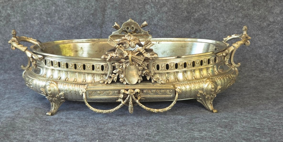 19th-century Silver-bronze Planter Centerpiece 