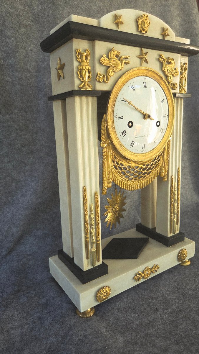 Prouvarelle Pendulum Clock In Paris, Directoire Period/early 19th Century -photo-1