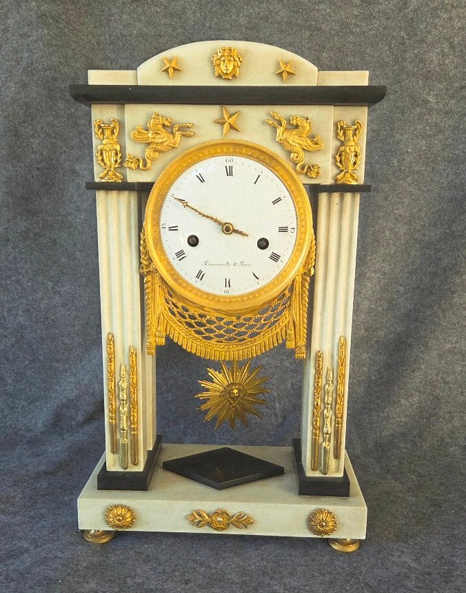 Prouvarelle Pendulum Clock In Paris, Directoire Period/early 19th Century 