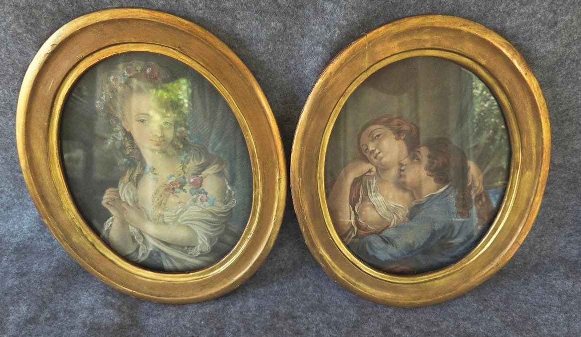  18th-century French School: Pair Of Gouaches-photo-2