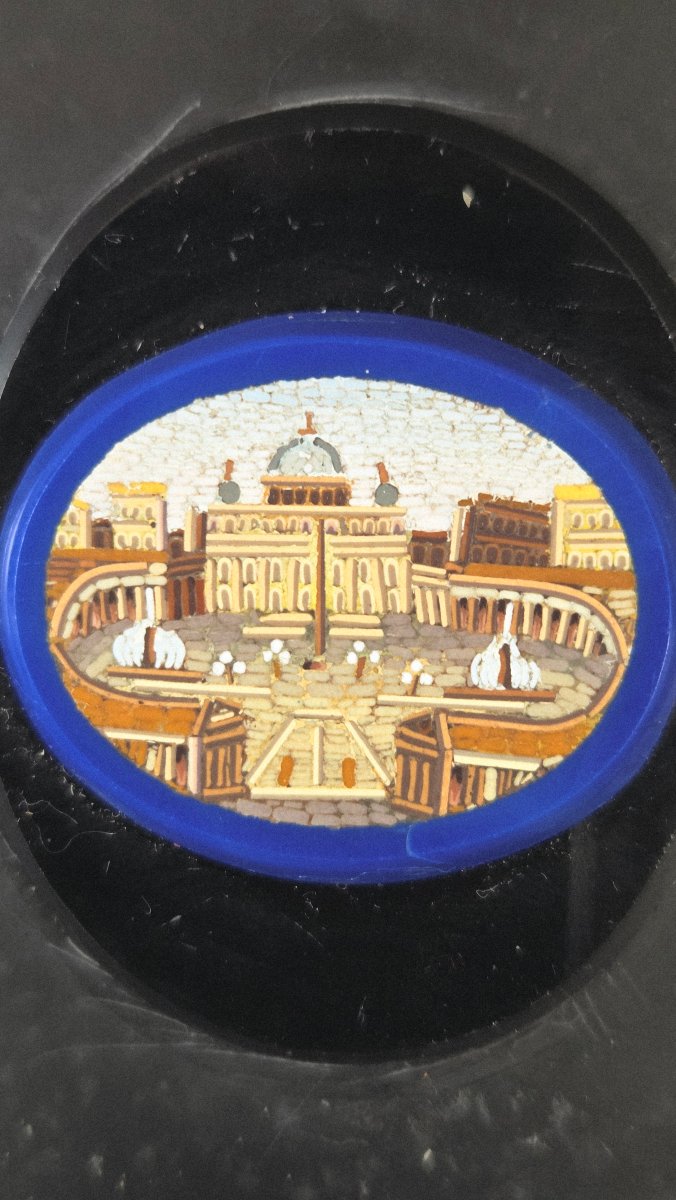 19th-century Rome Paper Plate Micromosaic -photo-2