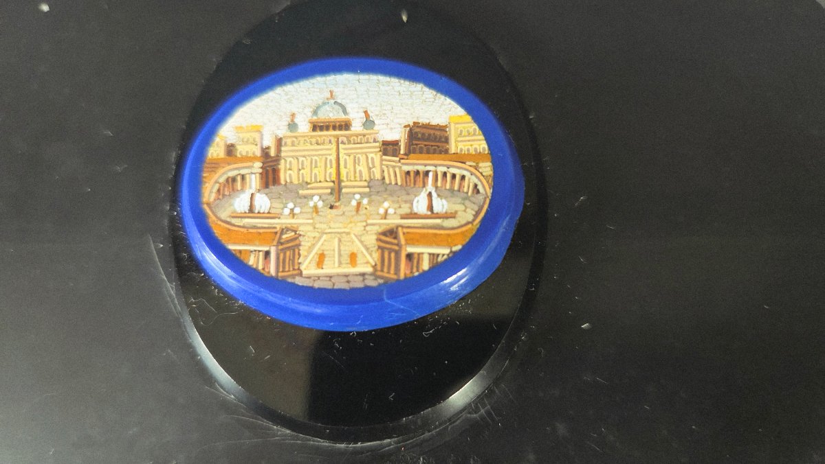 19th-century Rome Paper Plate Micromosaic -photo-1