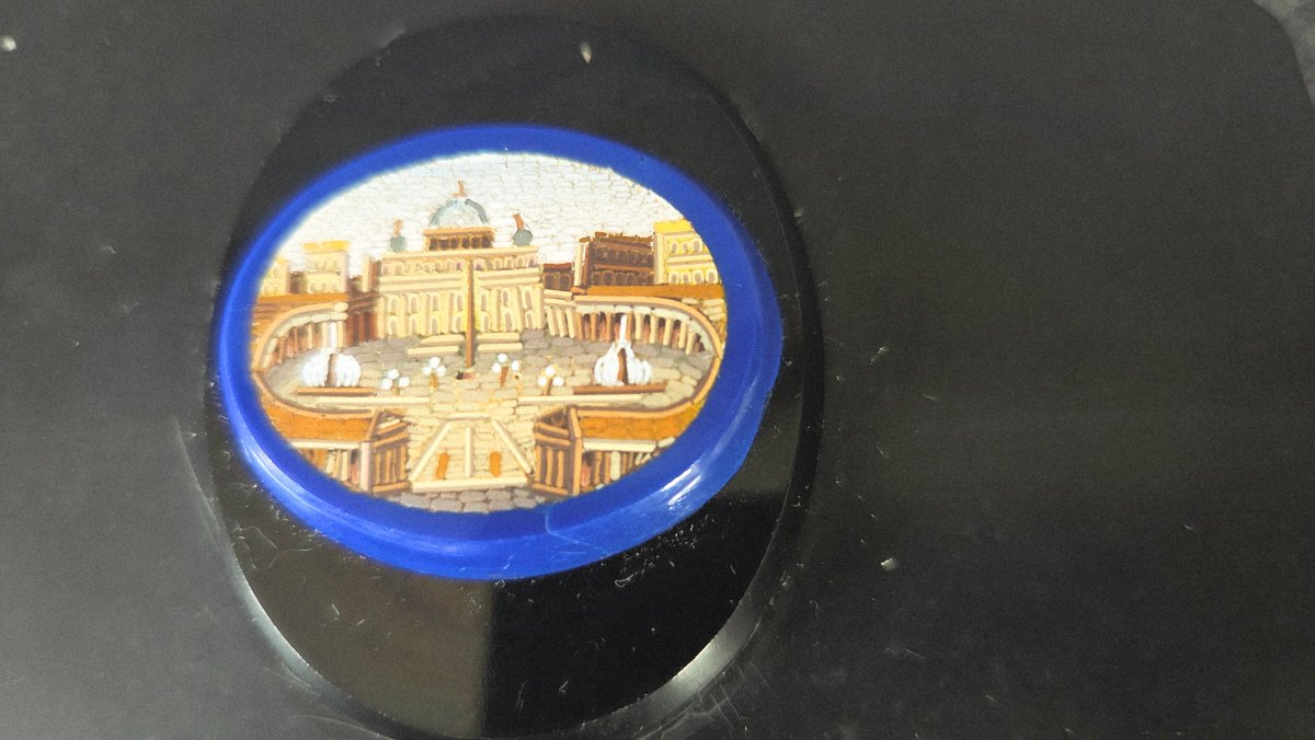 19th-century Rome Paper Plate Micromosaic -photo-5