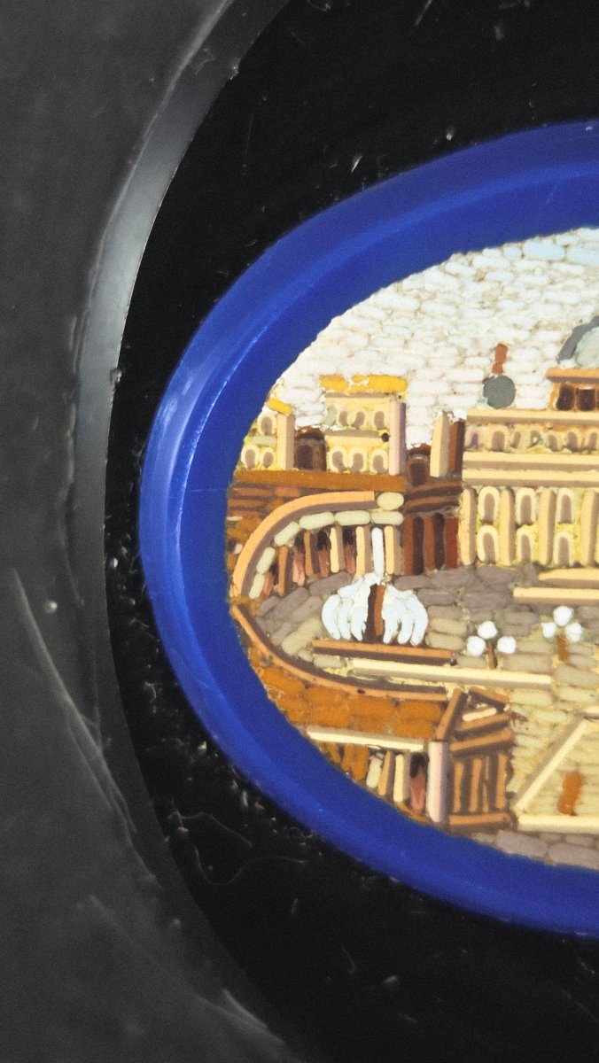 19th-century Rome Paper Plate Micromosaic -photo-6