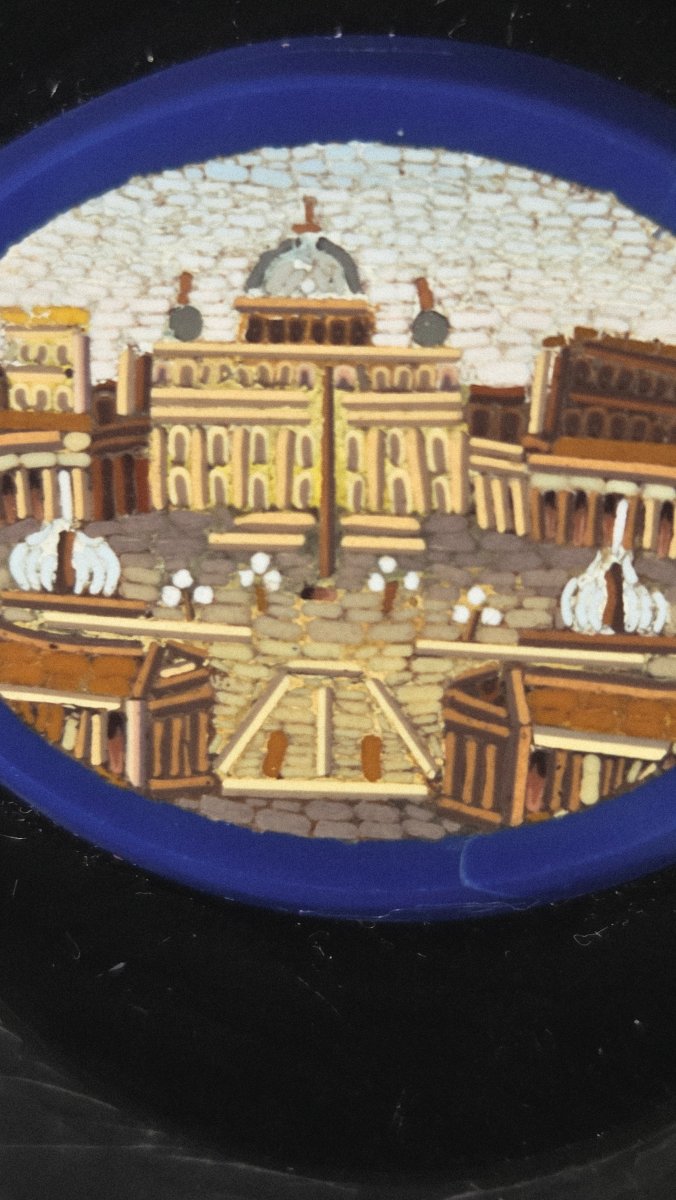 19th-century Rome Paper Plate Micromosaic -photo-7