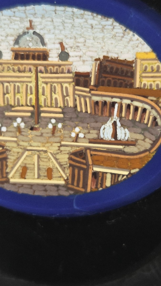 19th-century Rome Paper Plate Micromosaic -photo-8