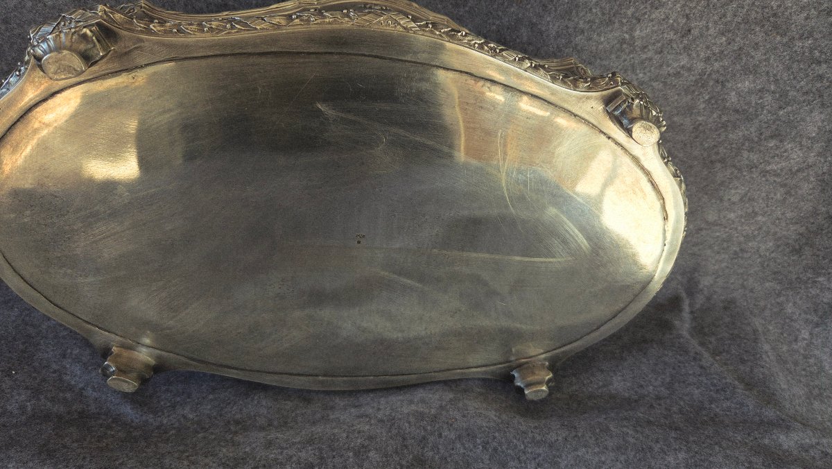 Centre de table  bronze argenté Louis XVI  m.o.Victor Saglier époque XIXe -photo-2