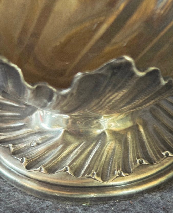 Paire d 'aiguieres  Louis XV  cristal et argent Minerve fin XIXe -photo-3