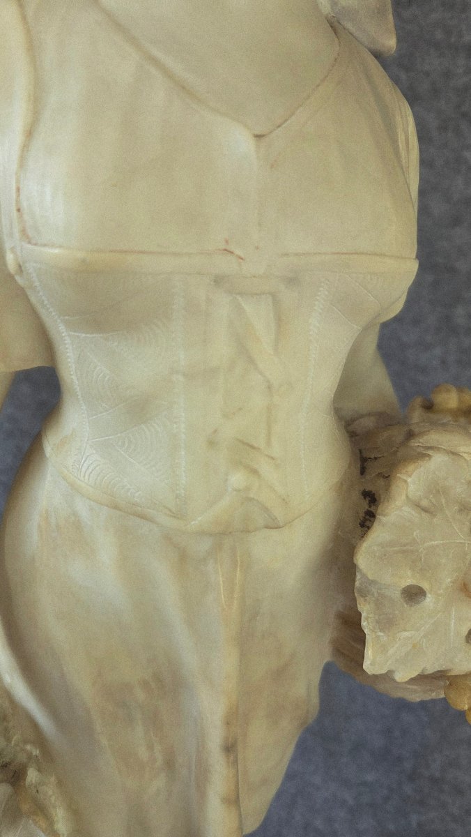 Sculpture  marbre" La vendange  " fin XIXe  H 61cm-photo-6