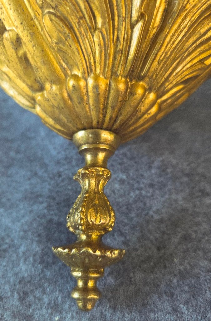 Lanterne de hall bronze métal dorés  H68cm -photo-3