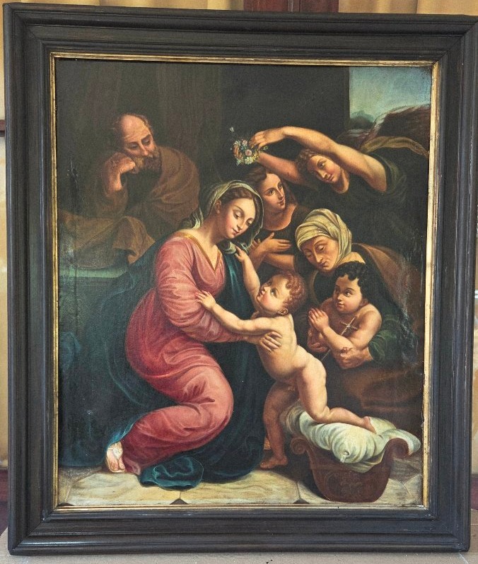 École française XVIIe/XVIII e La Sainte famille hst