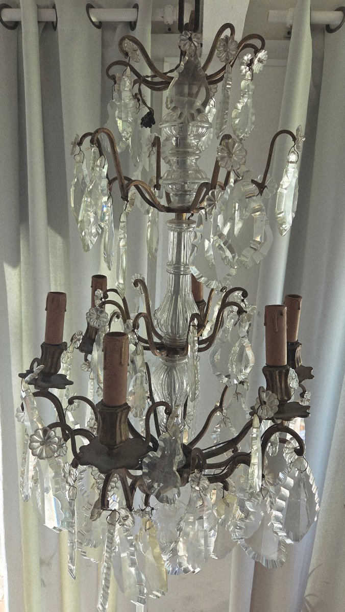 Louis XV Crystal Chandelier, 19th Century -photo-3