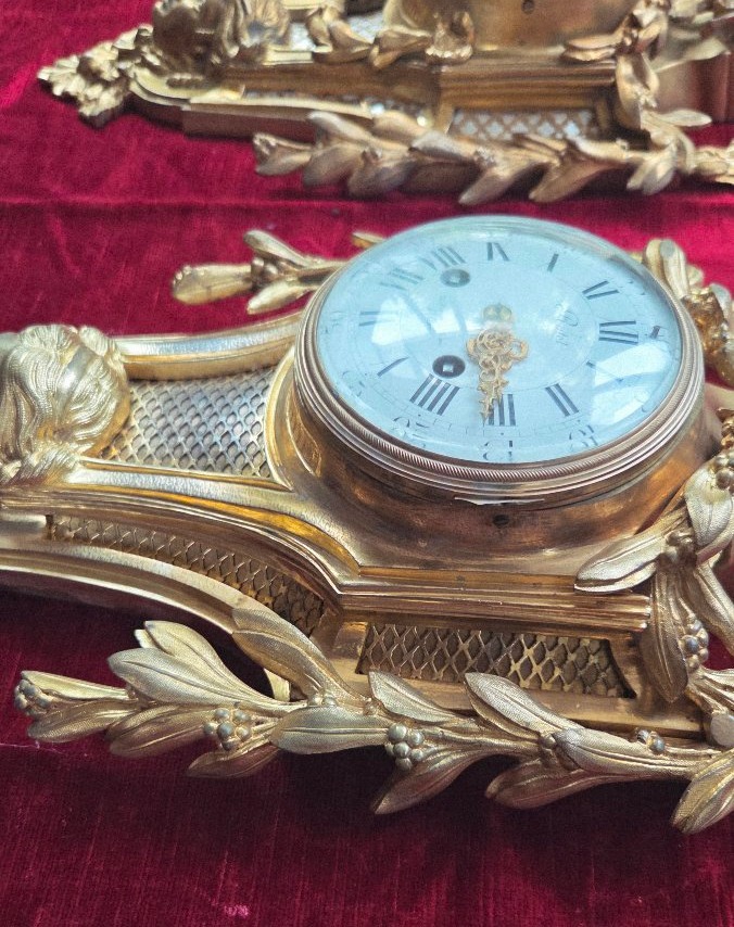Matching Clock And Barometer, Napoleon III Period, Signed "ratel" In Paris -photo-7