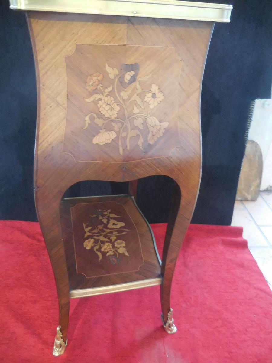 Living Room Table In Marquetry St. Louis XV Ep XIXe-photo-2