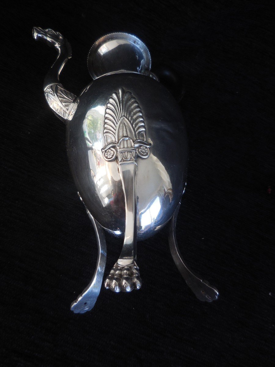 Verseuse En Argent Poinçon Au Coq 1e Titre époque Empire P.378gr  Début XIXe-photo-2