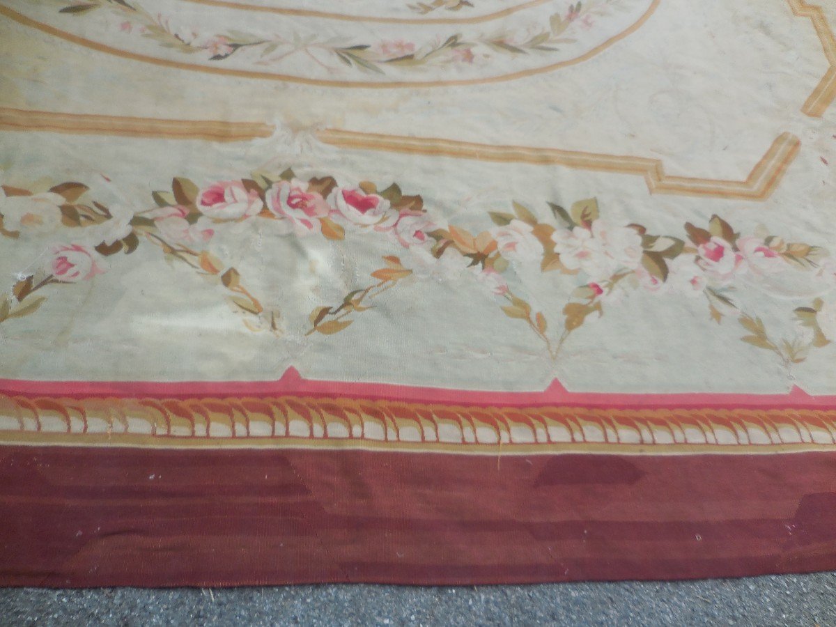 Tapis Aubusson  époque Napoléon III Grand Format 440 X330cm  Milieu XIXe-photo-3