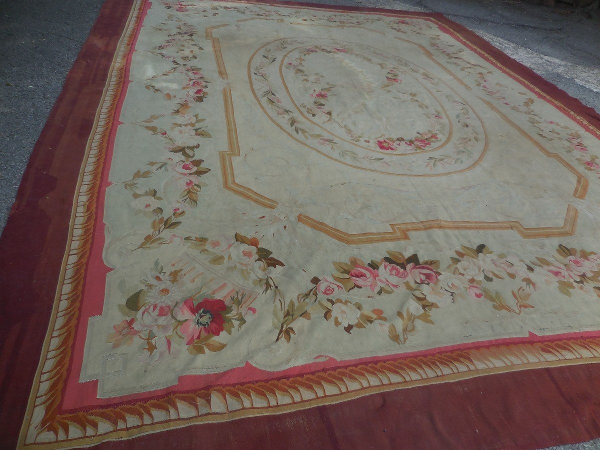 Tapis Aubusson  époque Napoléon III Grand Format 440 X330cm  Milieu XIXe-photo-4