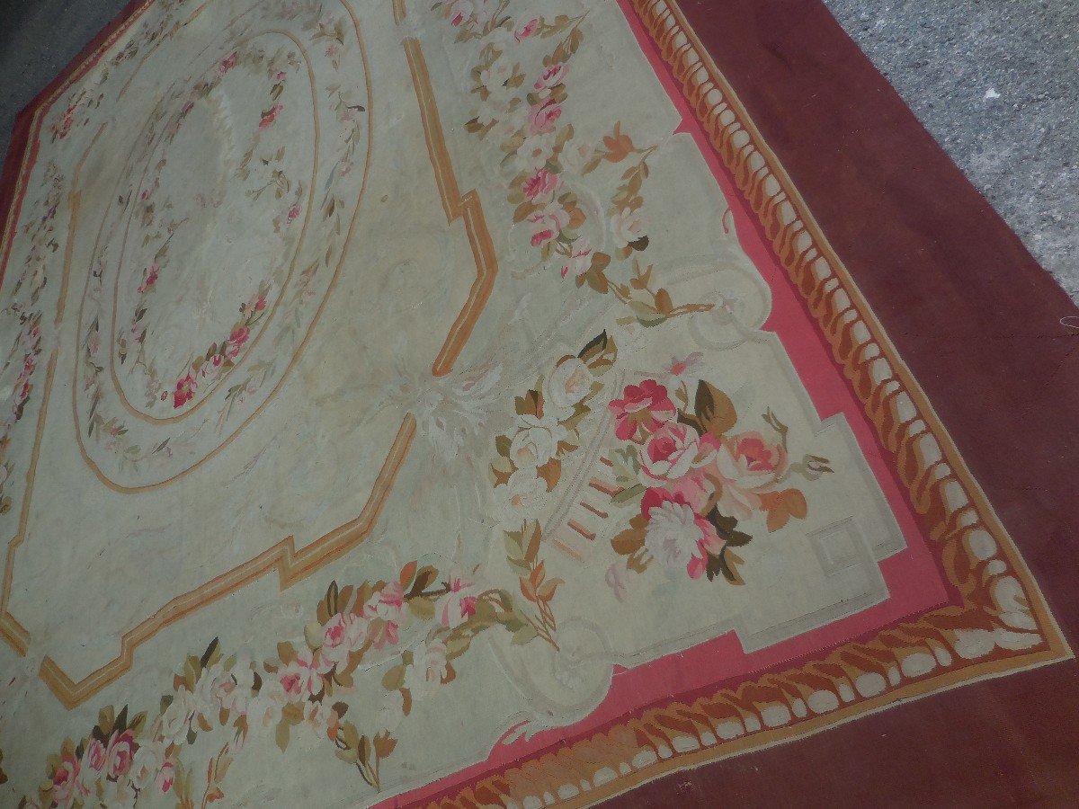 Tapis Aubusson  époque Napoléon III Grand Format 440 X330cm  Milieu XIXe-photo-3