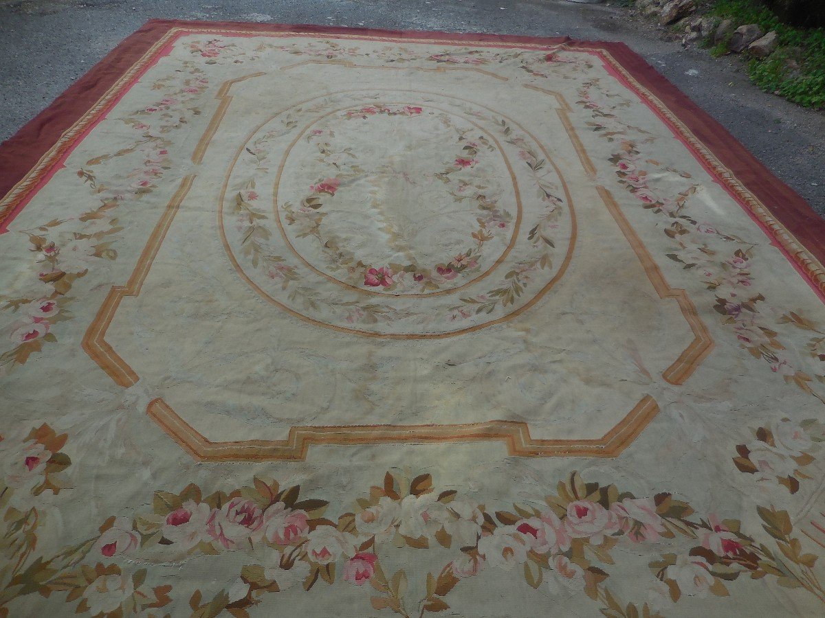 Tapis Aubusson  époque Napoléon III Grand Format 440 X330cm  Milieu XIXe