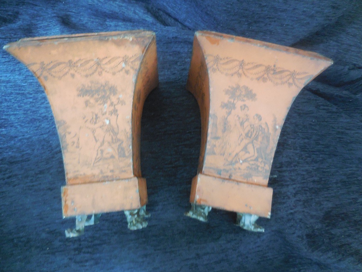 Pair Of Painted Tole Vases Empire Period Early Nineteenth Century-photo-4