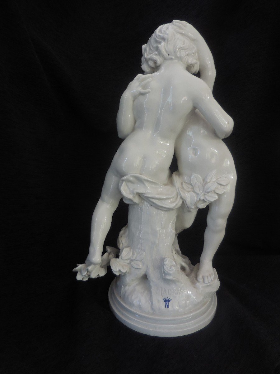 Important Porcelain Group Capodimonte Sg Madrassi Around 1900 Ht 59cm-photo-3