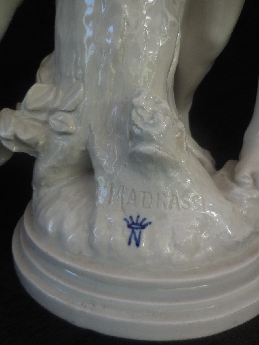 Important Porcelain Group Capodimonte Sg Madrassi Around 1900 Ht 59cm-photo-4