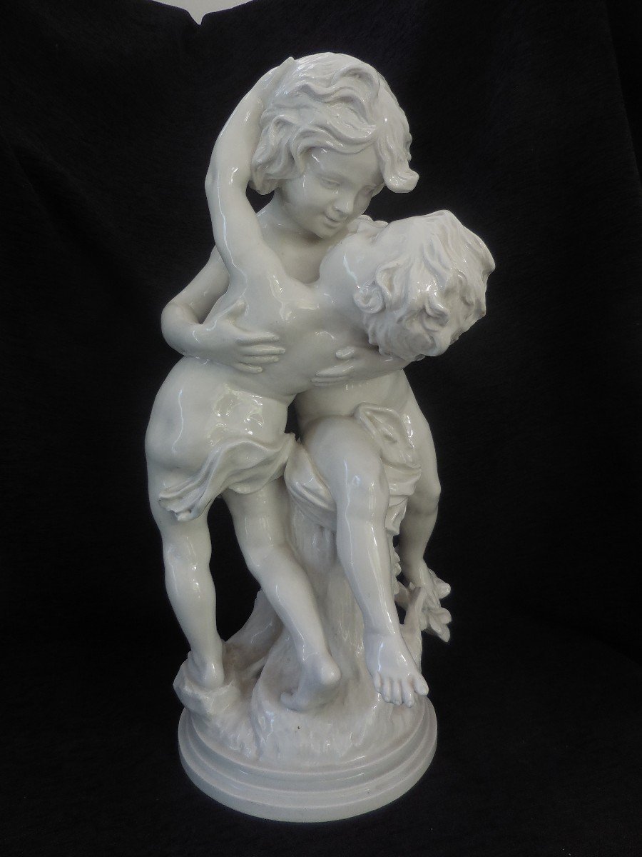 Important Porcelain Group Capodimonte Sg Madrassi Around 1900 Ht 59cm