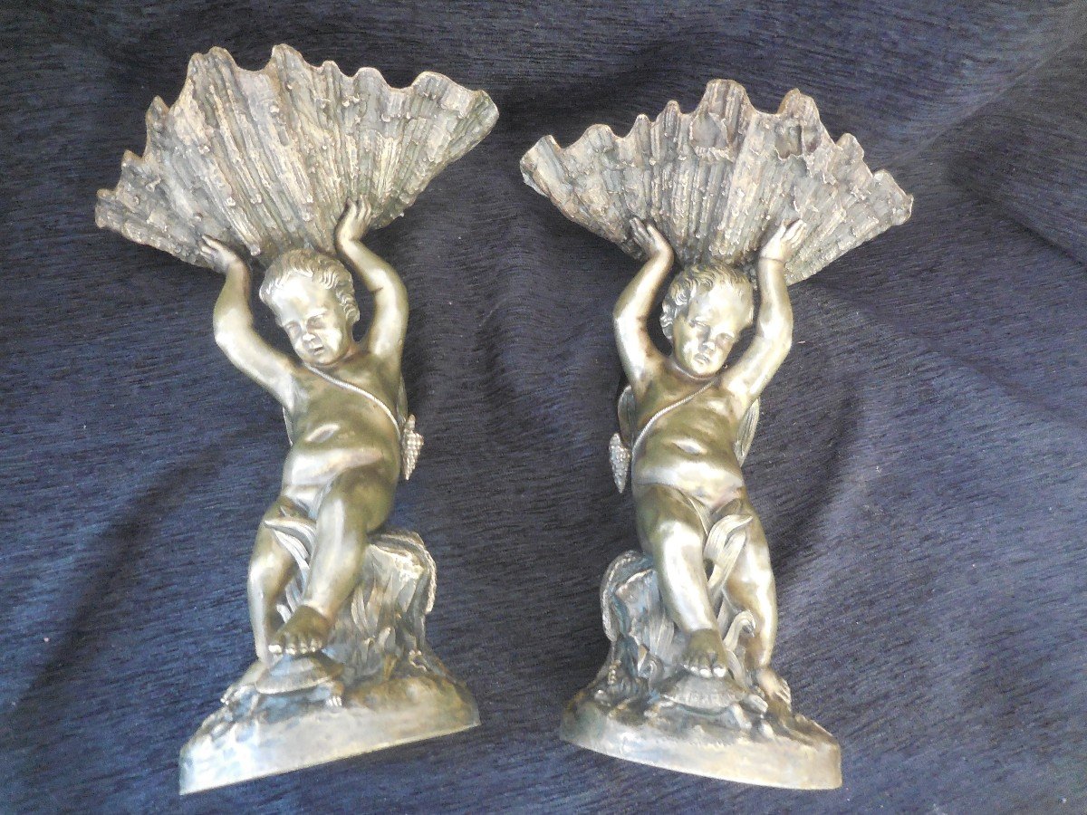 Paire De Sculptures De Surtout En Bronze-photo-2