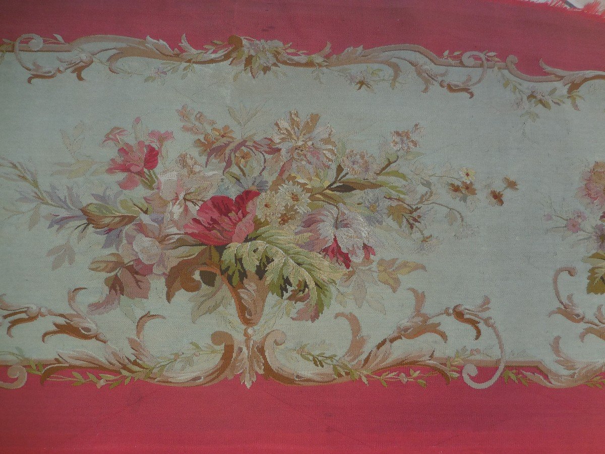 Aubusson Wool And Silk Tapestry Door Trim / Paneling XIXe Napoléon III 175x64cm-photo-4