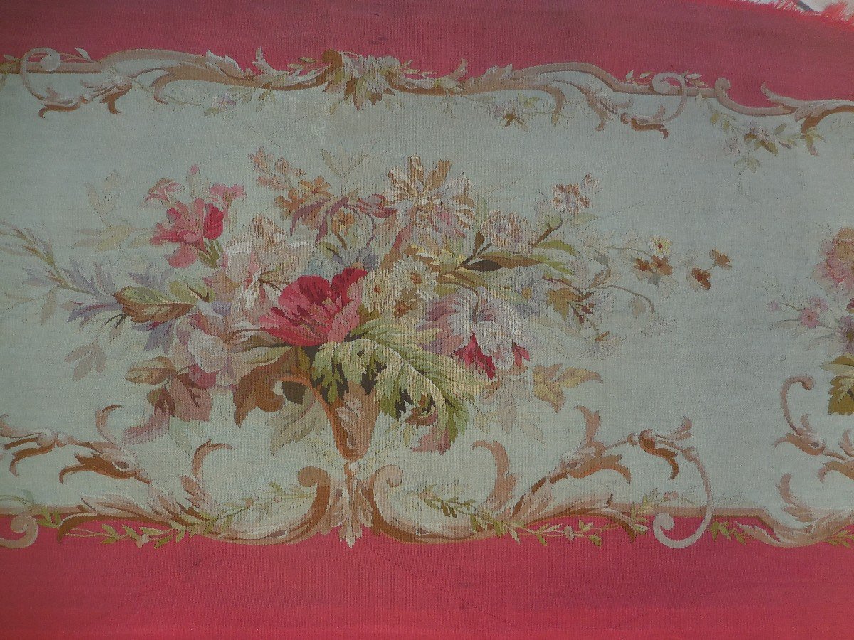 Aubusson Tapisserie  Laine Et Soie Garniture De Portière/ Boiserie  XIXe  ép Napoléon III 175x64cm-photo-4