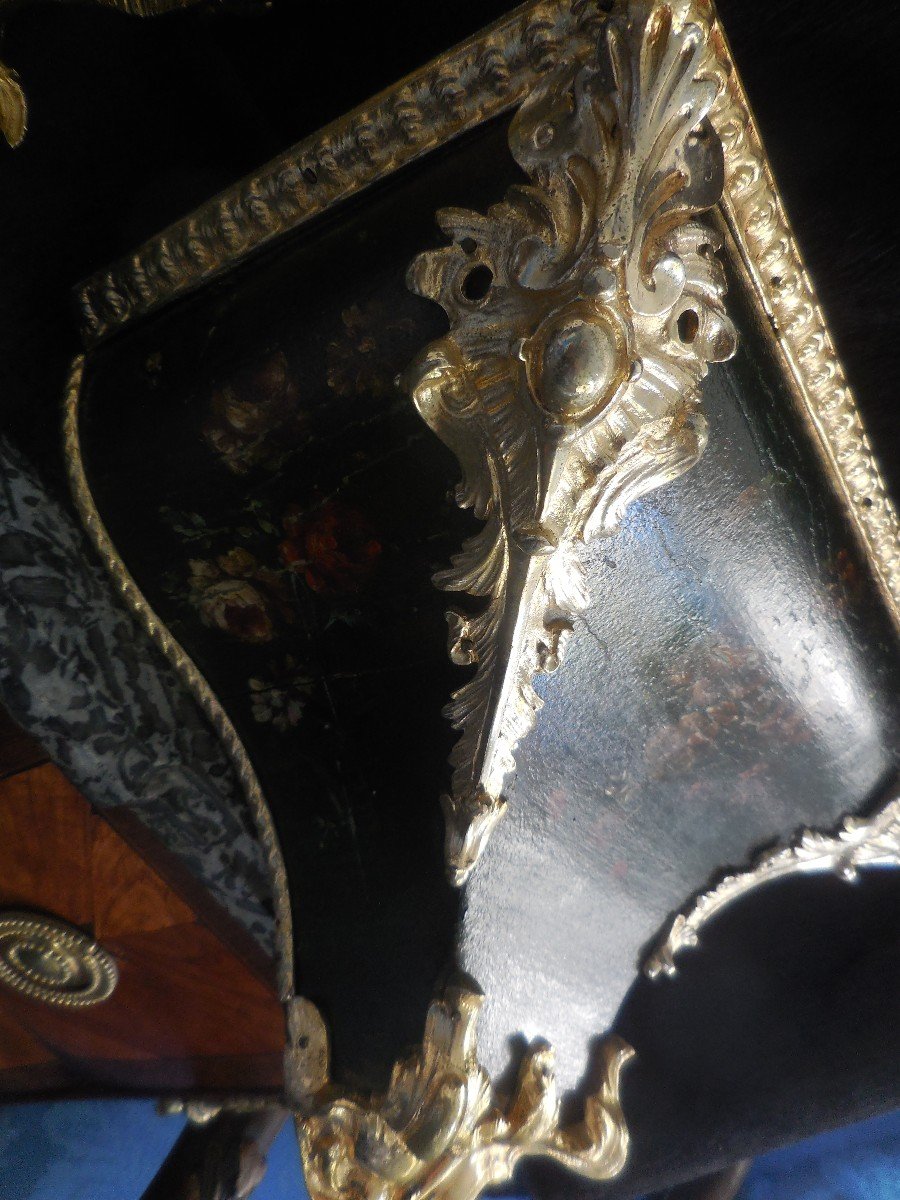 Cartel Vernis Martin And Golden Bronzes Signed Ragot In Paris Louis XV Eighteenth Time H 103cm-photo-3