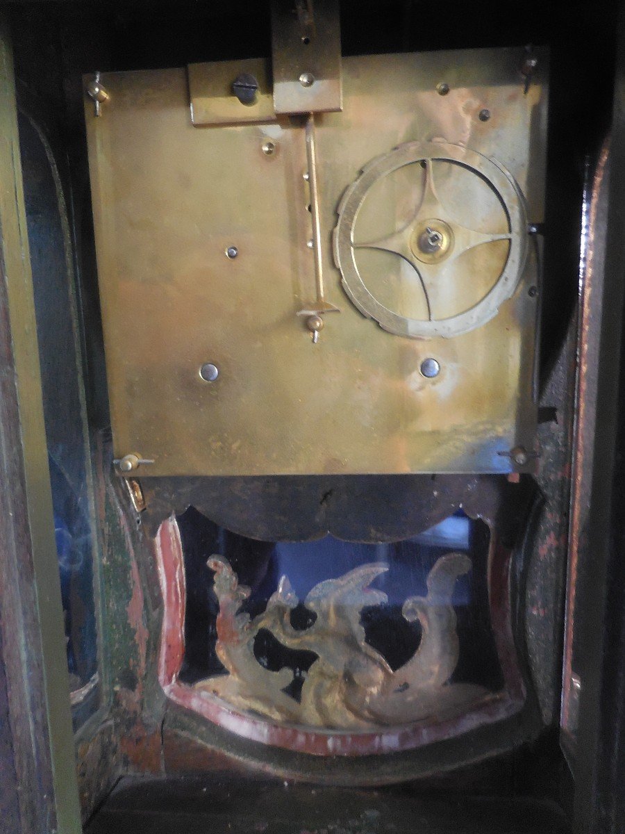 Cartel Vernis Martin And Golden Bronzes Signed Ragot In Paris Louis XV Eighteenth Time H 103cm-photo-6