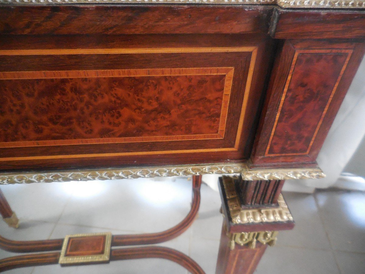 Louis XVI Marquetry Salon Table Nineteenth Time S-photo-3