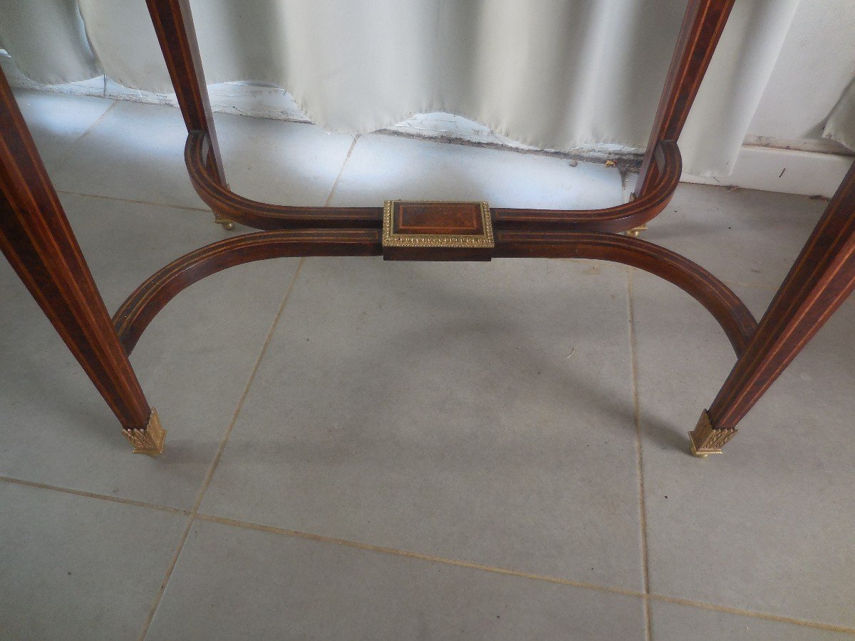 Louis XVI Marquetry Salon Table Nineteenth Time S-photo-3