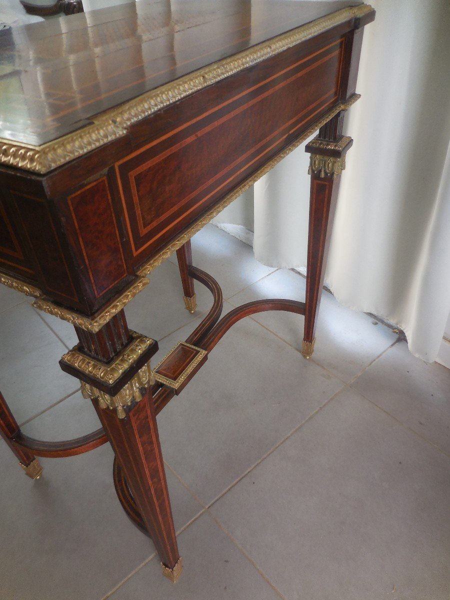 Louis XVI Marquetry Salon Table Nineteenth Time S-photo-5