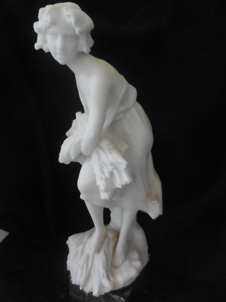 Sculpture en marbre de Carrare la moisson sg ALichini c 1900-photo-3
