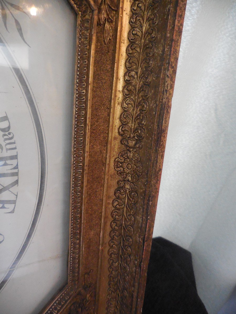 Golden Wood Barometer Empire Period Early Nineteenth Signed Chevallier In Paris Ht 86cm-photo-2