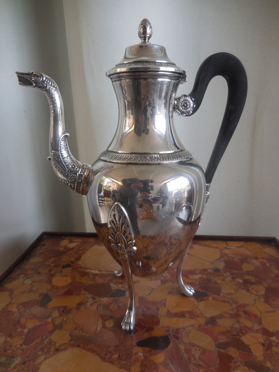 Large Empire Jug Silver Minerva Period XIX E Weight 890g H 30cm-photo-4