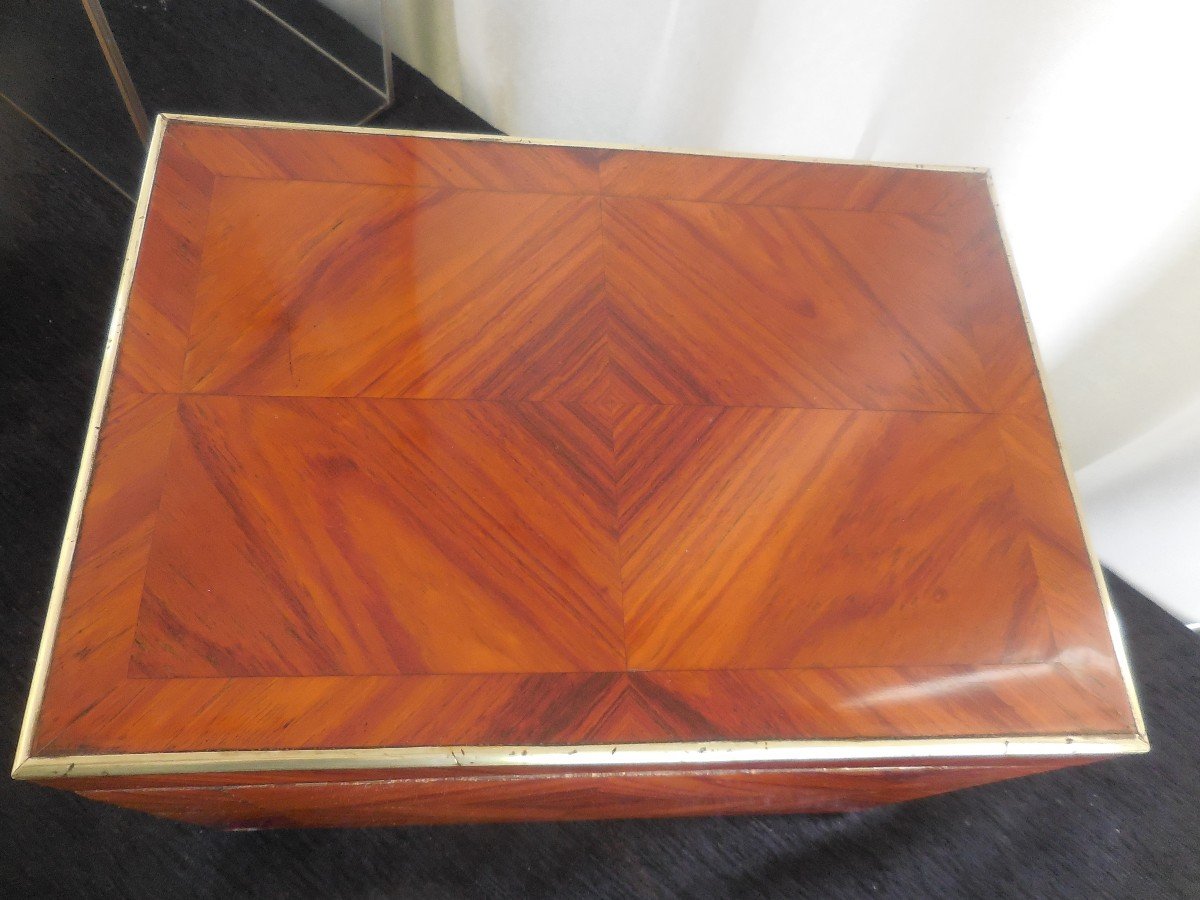 Liquor Cellar Marquetry Of Rosewood Crystal Nineteenth Time Tbe-photo-2
