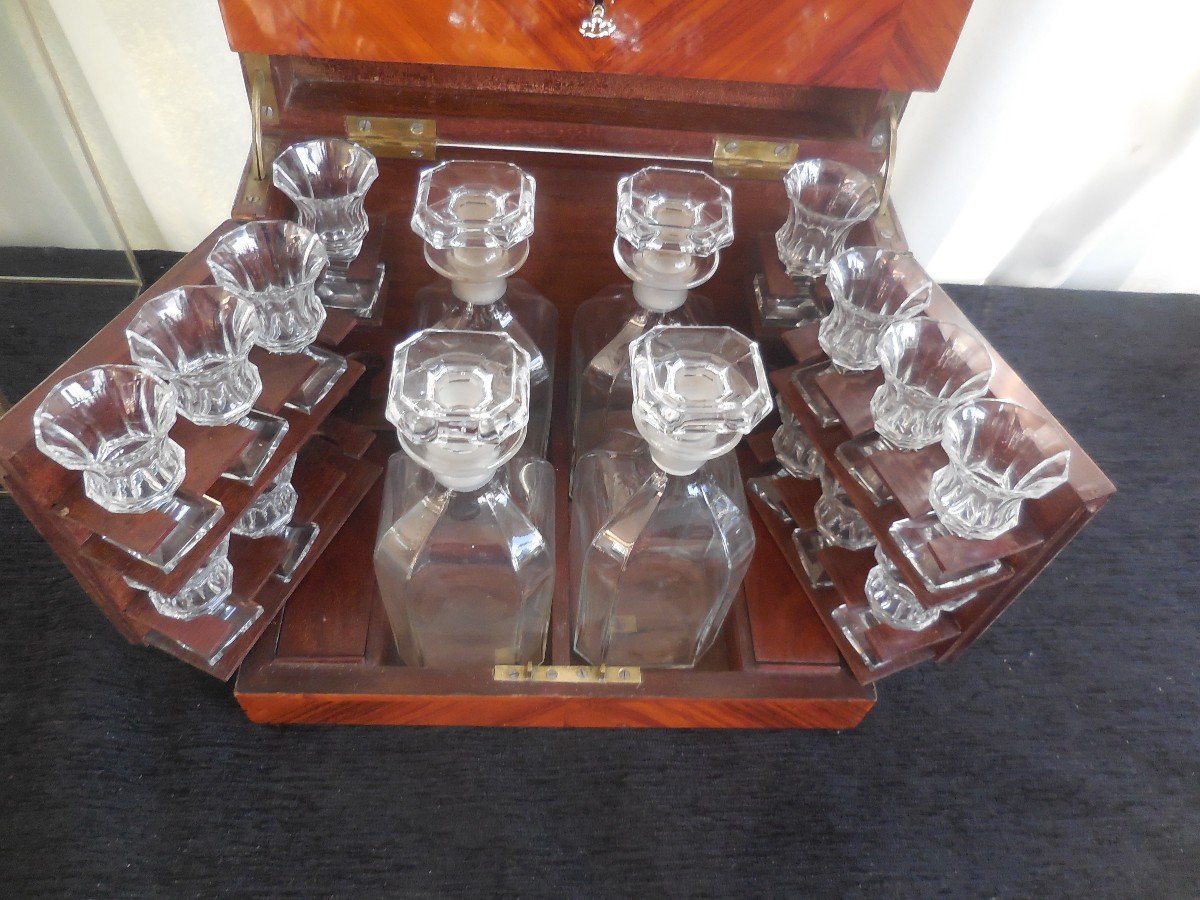 Liquor Cellar Marquetry Of Rosewood Crystal Nineteenth Time Tbe-photo-4