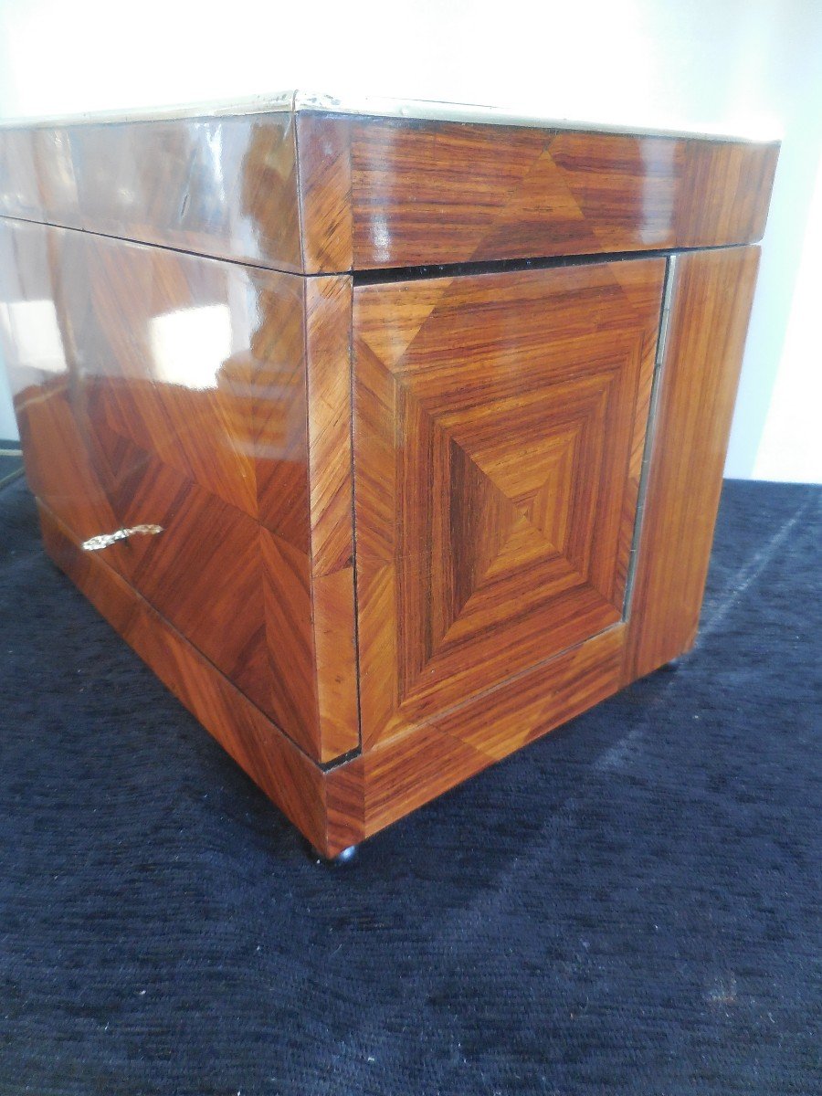 Liquor Cellar Marquetry Of Rosewood Crystal Nineteenth Time Tbe-photo-1