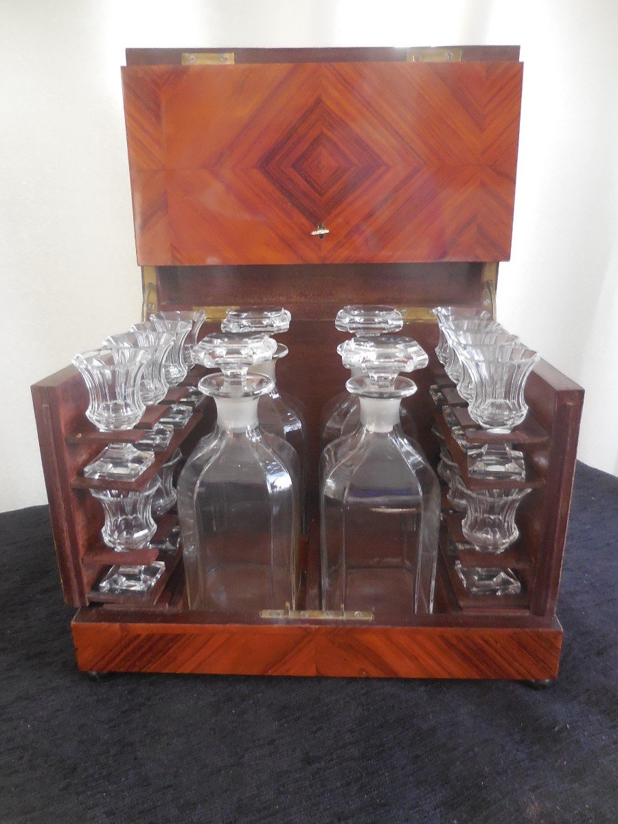 Liquor Cellar Marquetry Of Rosewood Crystal Nineteenth Time Tbe-photo-4