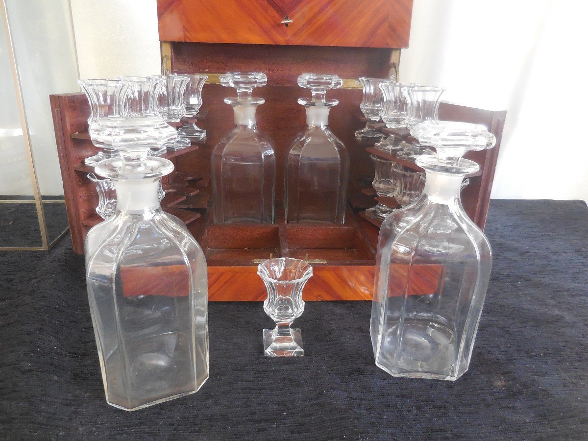 Liquor Cellar Marquetry Of Rosewood Crystal Nineteenth Time Tbe-photo-7